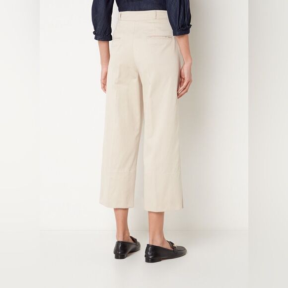 SSENSE S Maxmara beige pleated wide leg crop pants 4 small - Picture 15 of 16